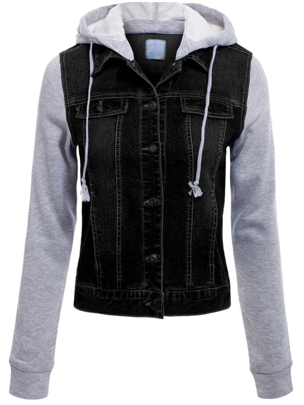 Classic Casual Hooded Denim Jacket