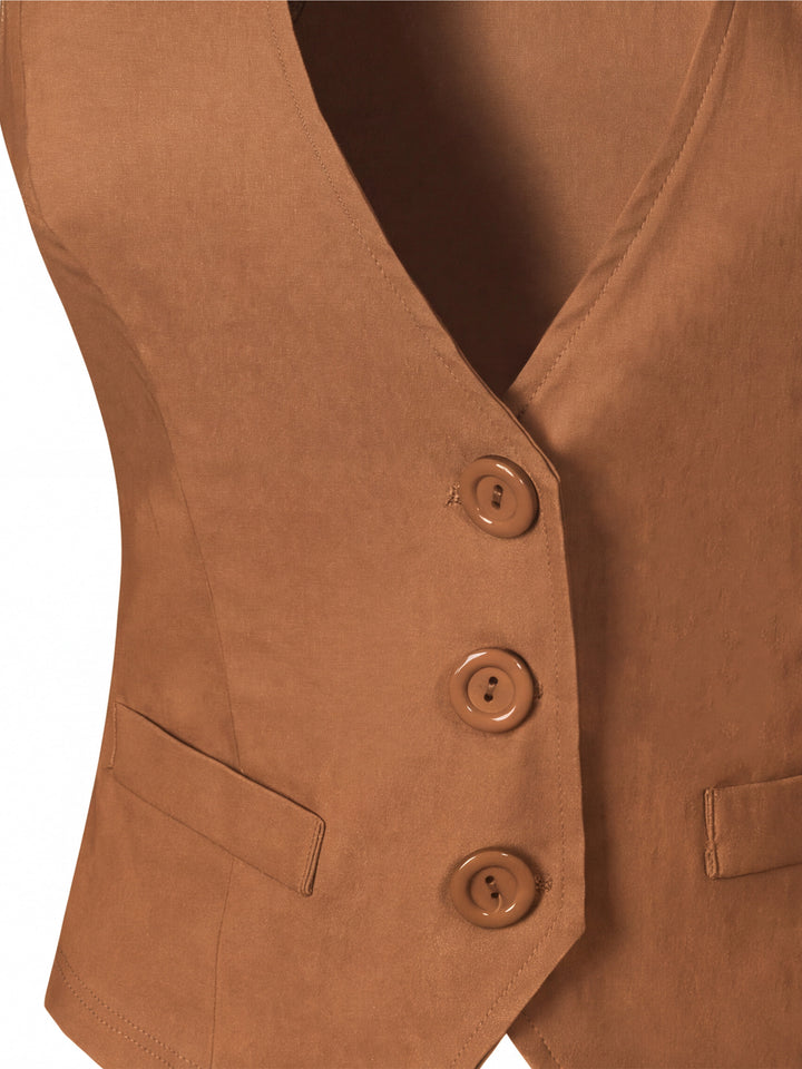 Dressy Casual Versatile Racerback Vest Tuxedo Suit Waistcoat