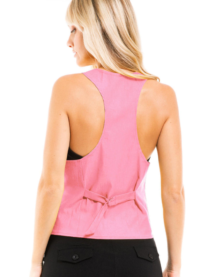Dressy Casual Versatile Racerback Vest Tuxedo Suit Waistcoat
