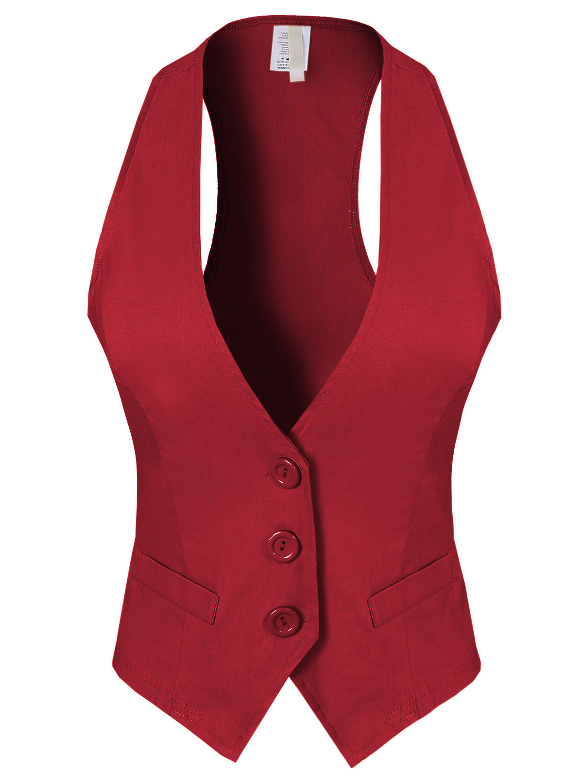 Dressy Casual Versatile Racerback Vest Tuxedo Suit Waistcoat