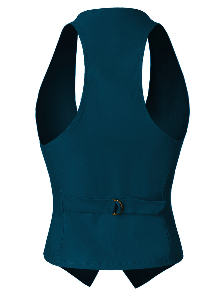 Dressy Casual Versatile Racerback Vest Tuxedo Suit Waistcoat