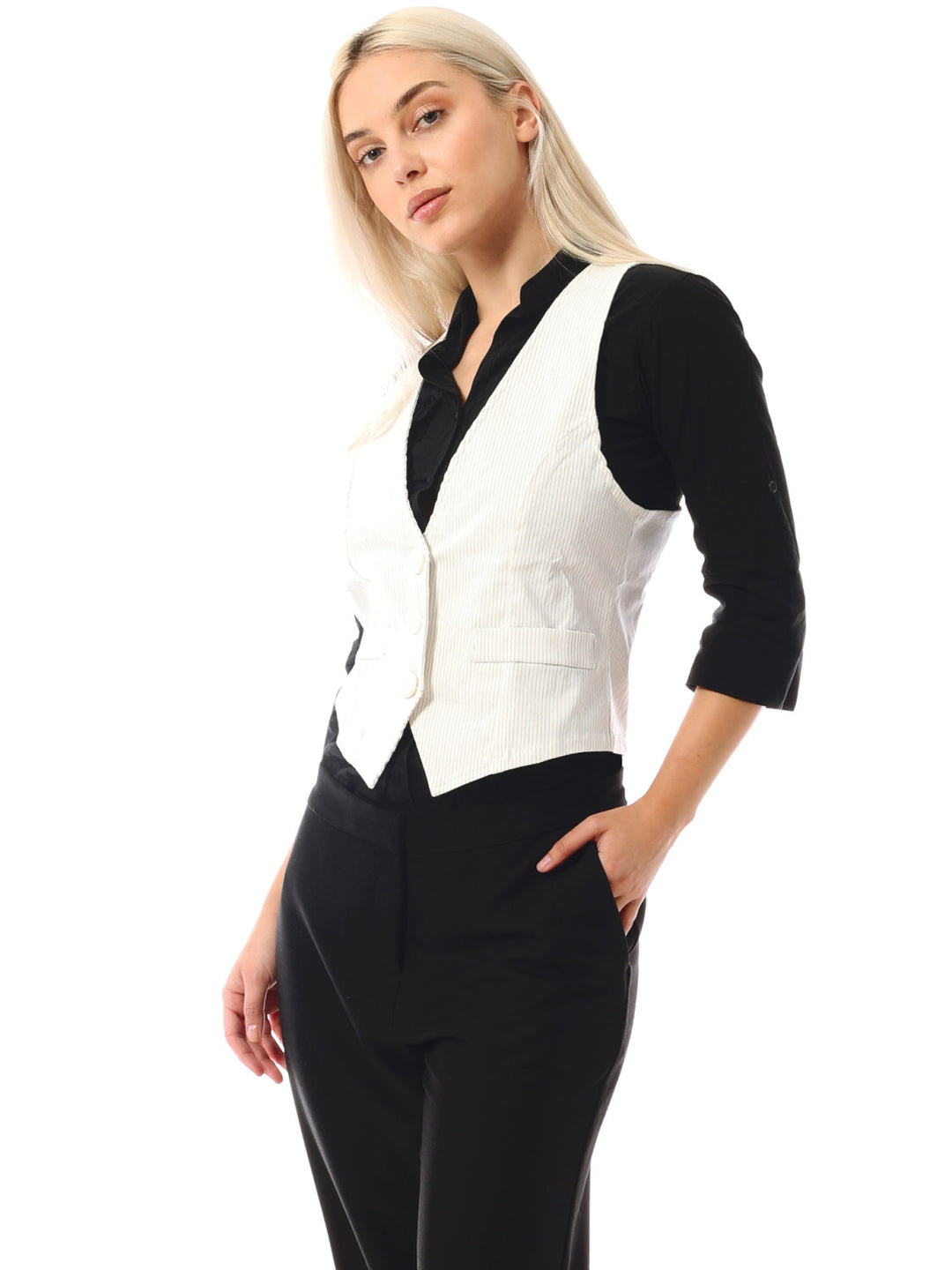 Stripe White/ Black