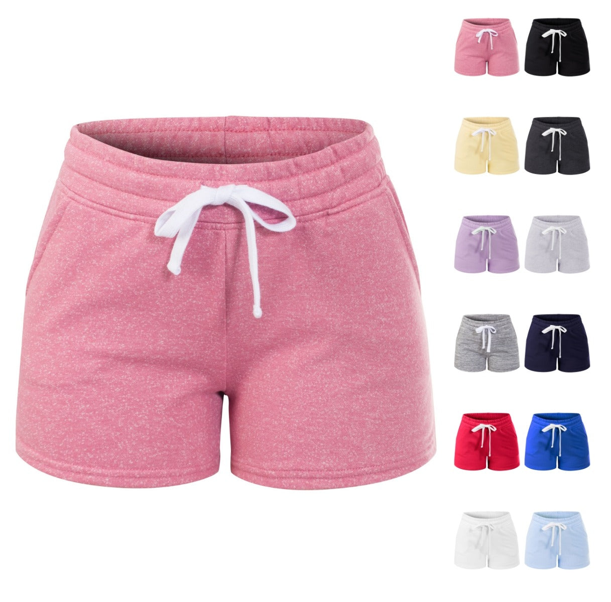 Basic Solid French Terry White Piping Comfy Shorts
